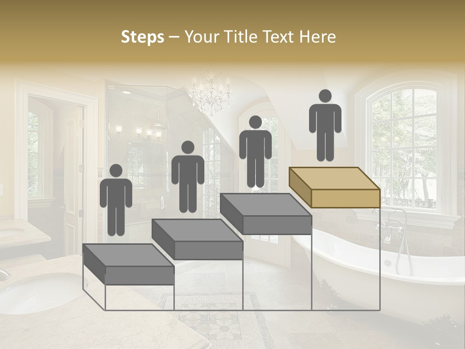 Master Bath With Old Fashioned Tub PowerPoint Template