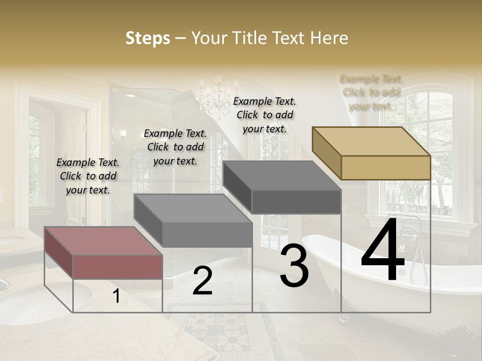 Master Bath With Old Fashioned Tub PowerPoint Template