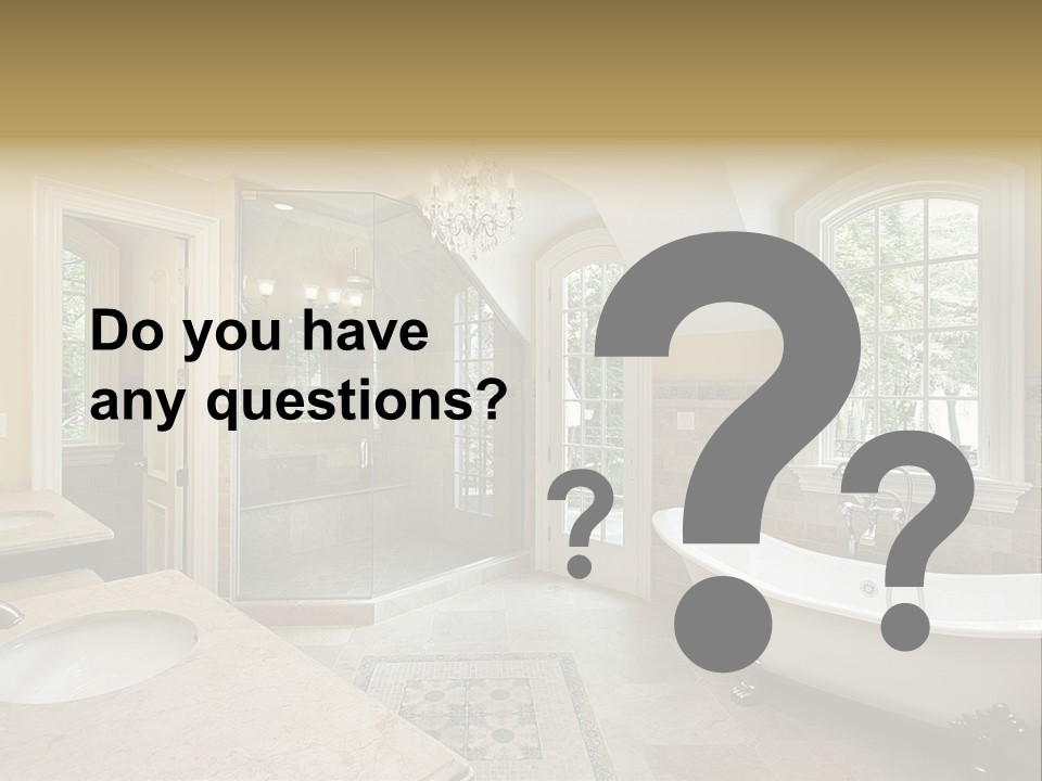 Master Bath With Old Fashioned Tub PowerPoint Template