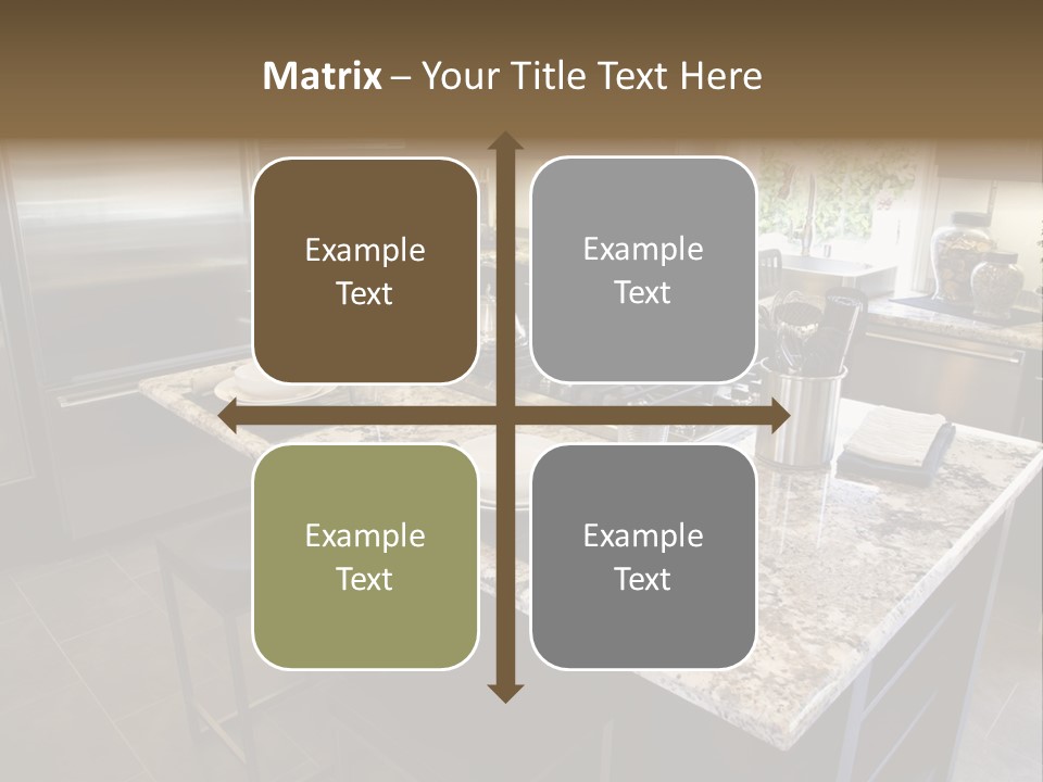 Modern Designer Kitchen With A Granite Island. PowerPoint Template