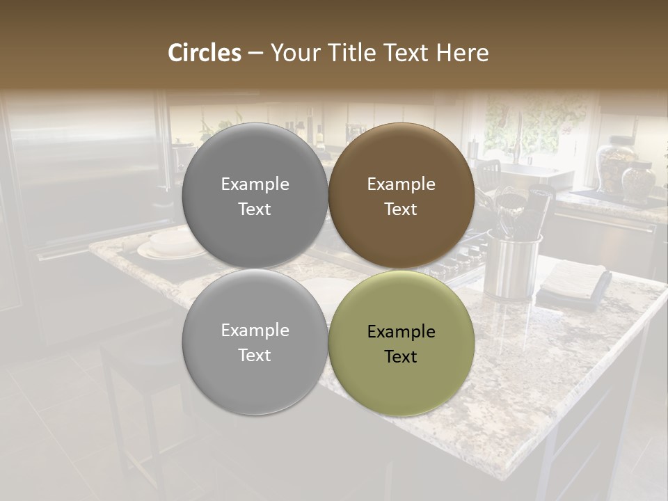 Modern Designer Kitchen With A Granite Island. PowerPoint Template