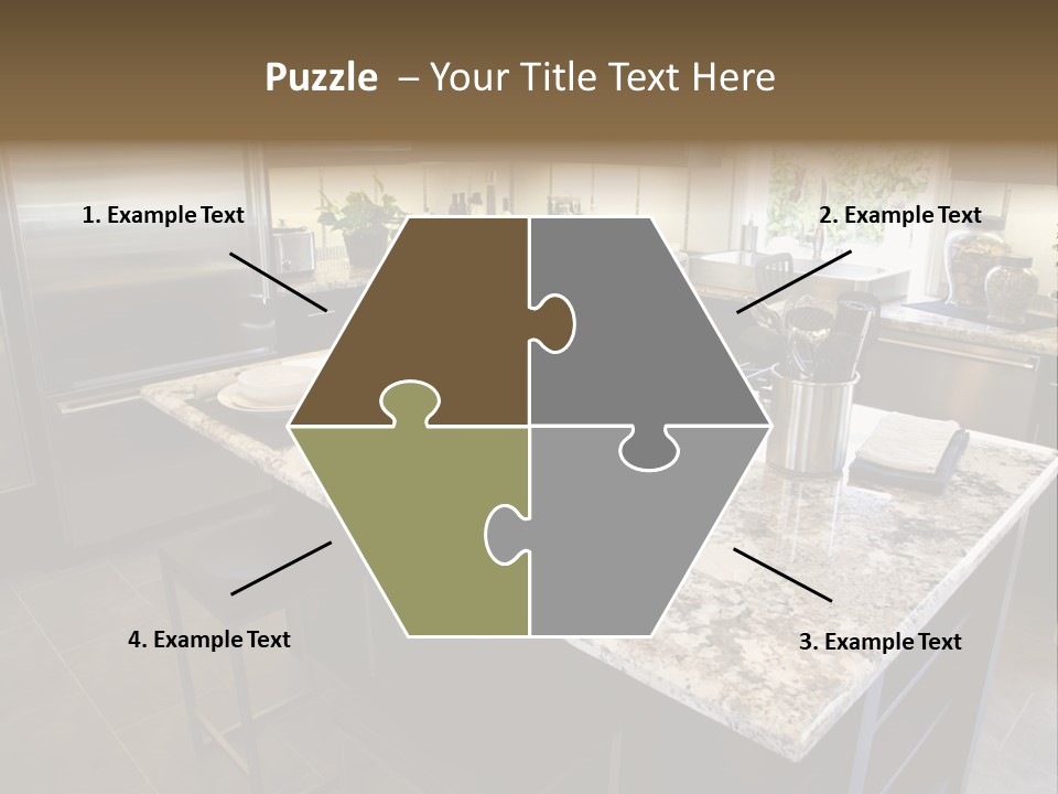 Modern Designer Kitchen With A Granite Island. PowerPoint Template