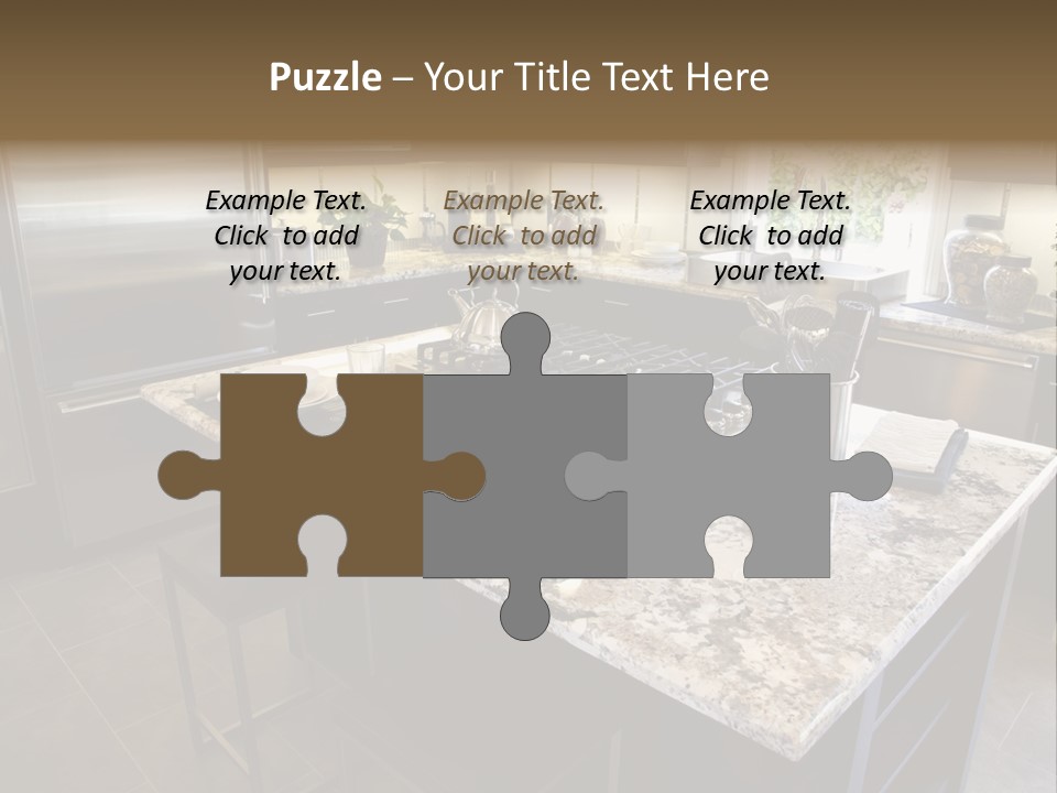 Modern Designer Kitchen With A Granite Island. PowerPoint Template