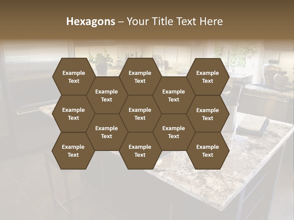 Modern Designer Kitchen With A Granite Island. PowerPoint Template