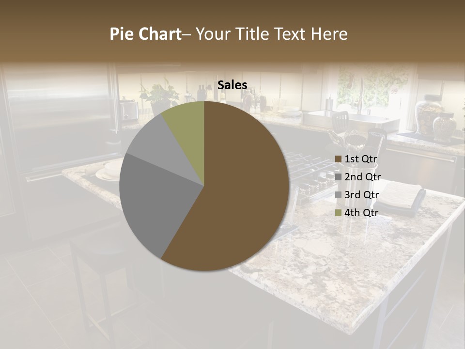 Modern Designer Kitchen With A Granite Island. PowerPoint Template