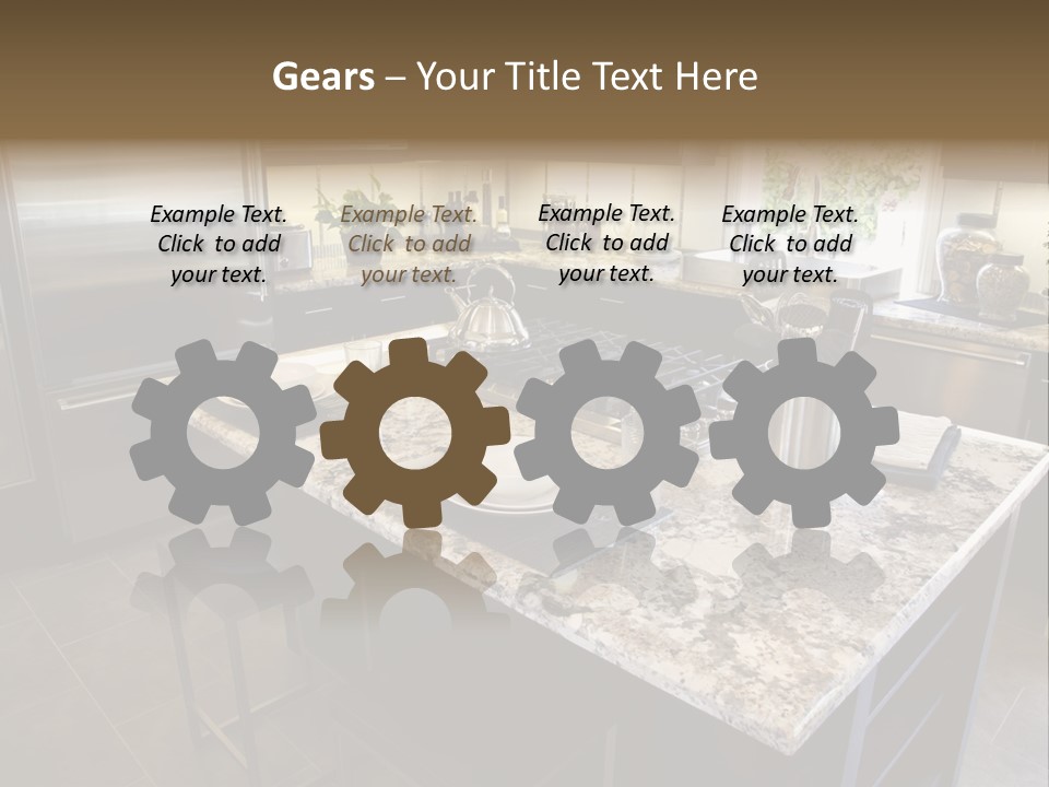 Modern Designer Kitchen With A Granite Island. PowerPoint Template