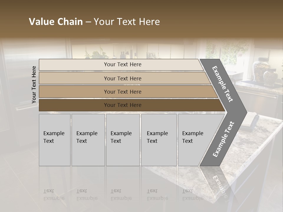 Modern Designer Kitchen With A Granite Island. PowerPoint Template