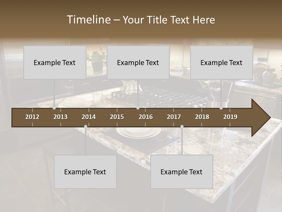 Modern Designer Kitchen With A Granite Island. PowerPoint Template
