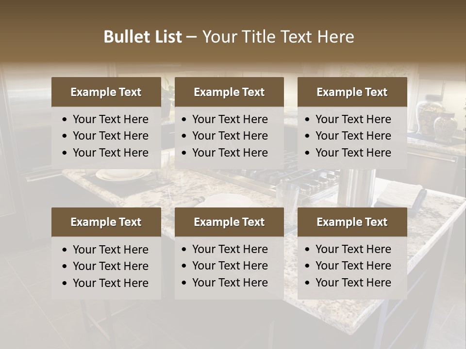 Modern Designer Kitchen With A Granite Island. PowerPoint Template