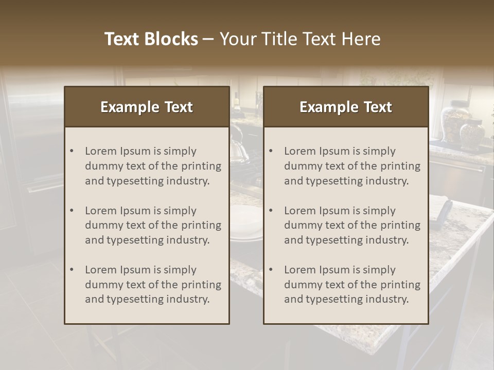 Modern Designer Kitchen With A Granite Island. PowerPoint Template
