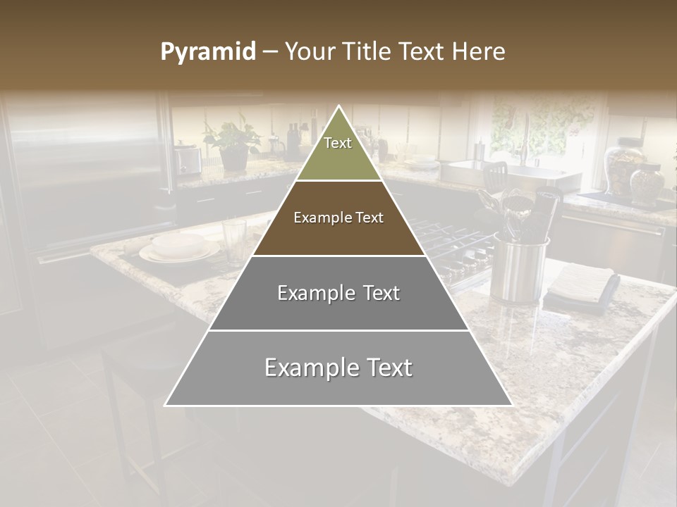 Modern Designer Kitchen With A Granite Island. PowerPoint Template