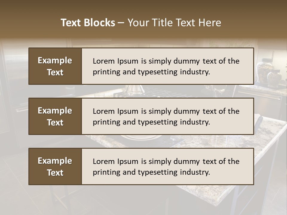 Modern Designer Kitchen With A Granite Island. PowerPoint Template