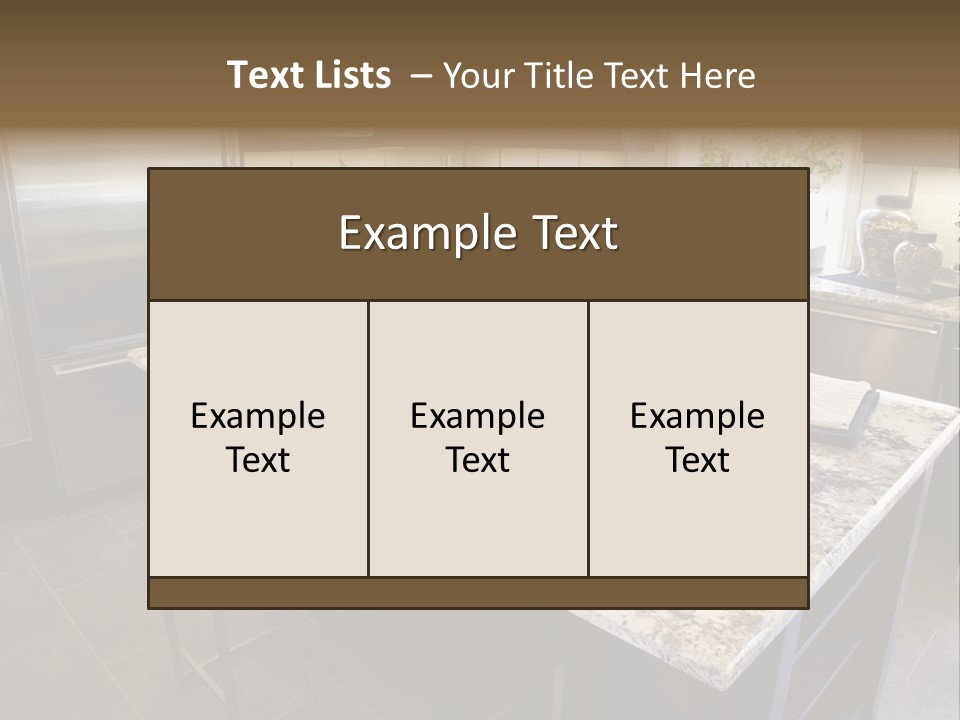 Modern Designer Kitchen With A Granite Island. PowerPoint Template