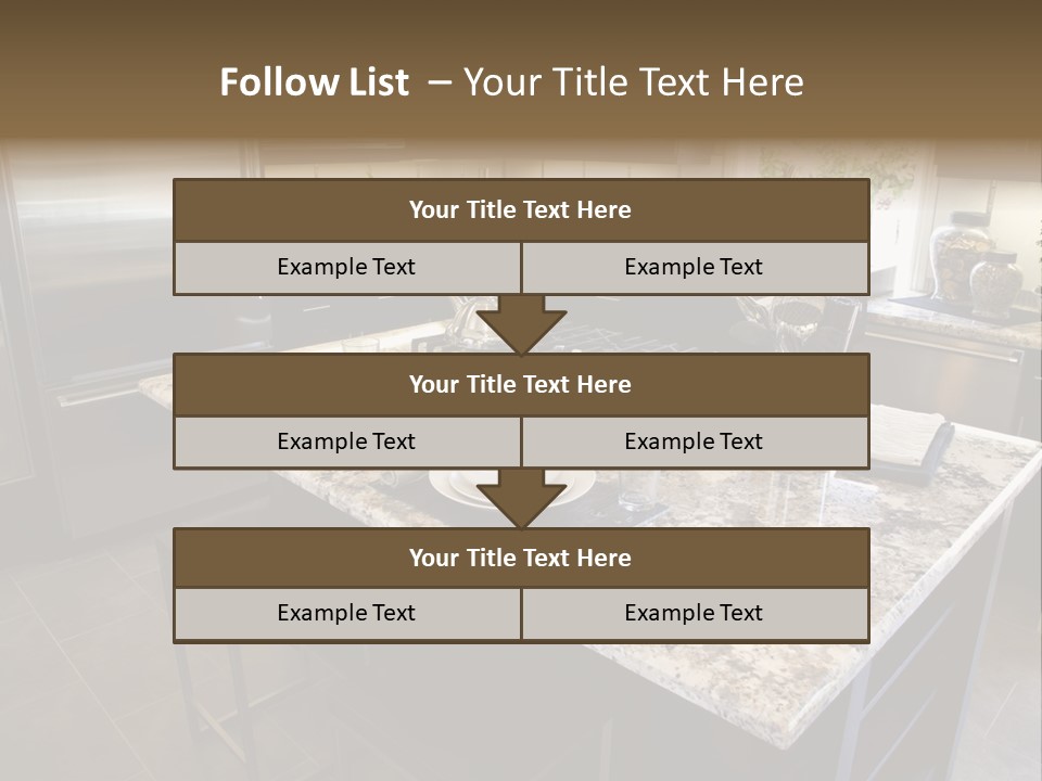 Modern Designer Kitchen With A Granite Island. PowerPoint Template