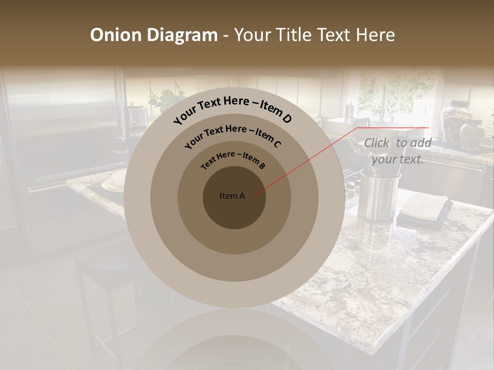 Modern Designer Kitchen With A Granite Island. PowerPoint Template