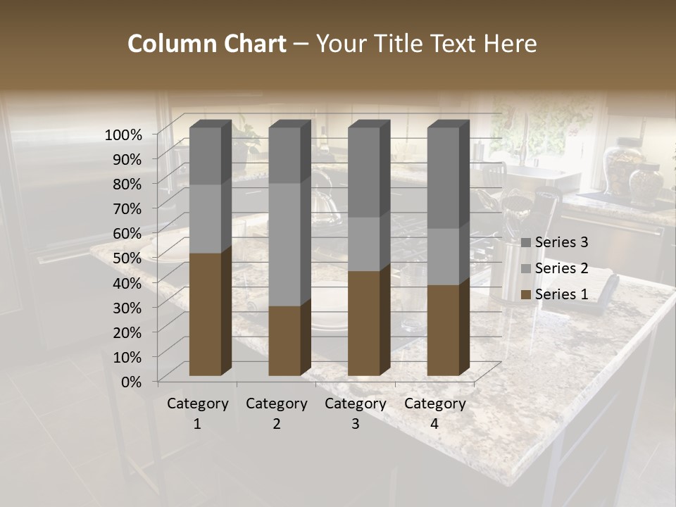 Modern Designer Kitchen With A Granite Island. PowerPoint Template