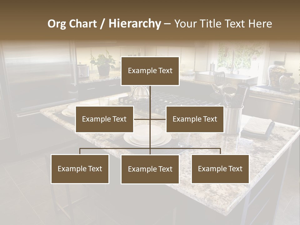 Modern Designer Kitchen With A Granite Island. PowerPoint Template