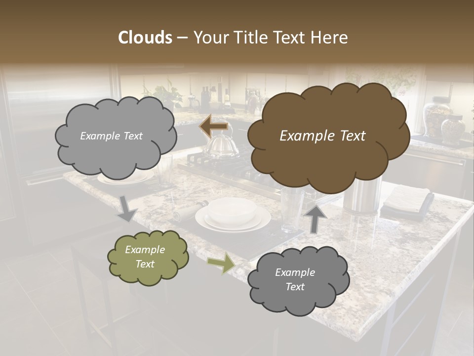 Modern Designer Kitchen With A Granite Island. PowerPoint Template
