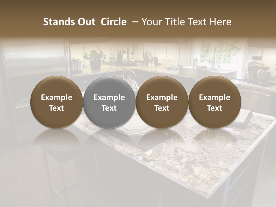 Modern Designer Kitchen With A Granite Island. PowerPoint Template