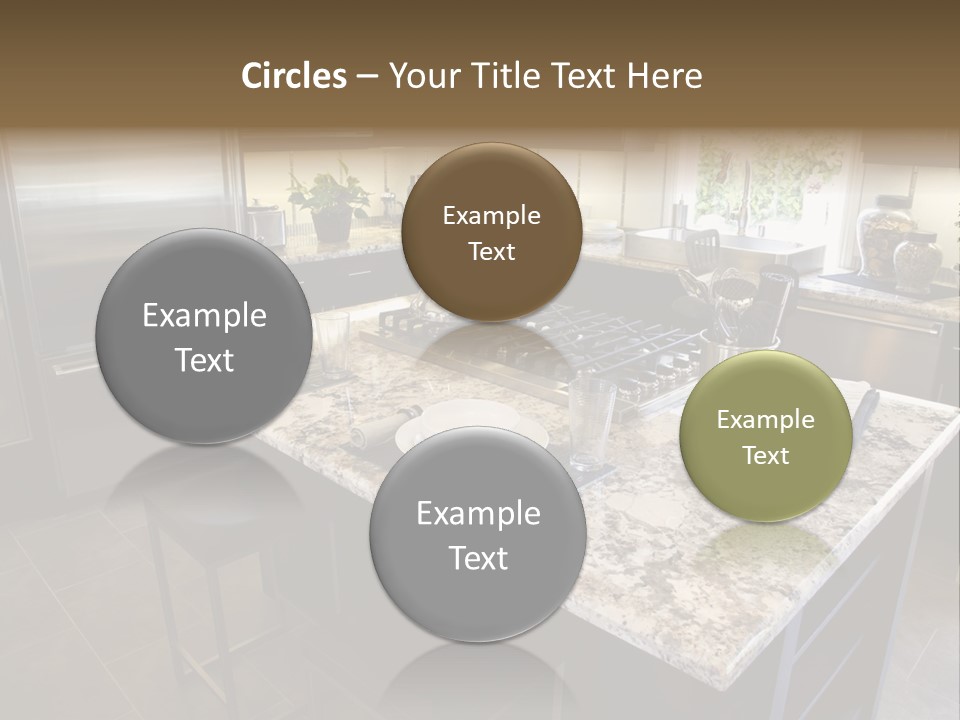 Modern Designer Kitchen With A Granite Island. PowerPoint Template