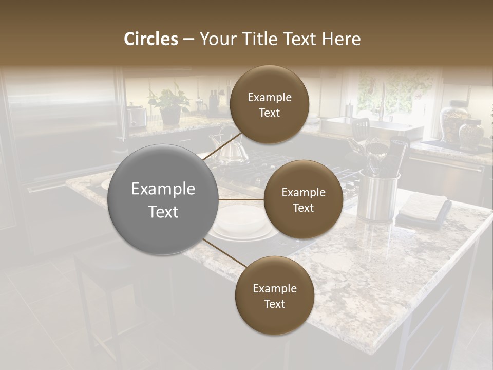 Modern Designer Kitchen With A Granite Island. PowerPoint Template