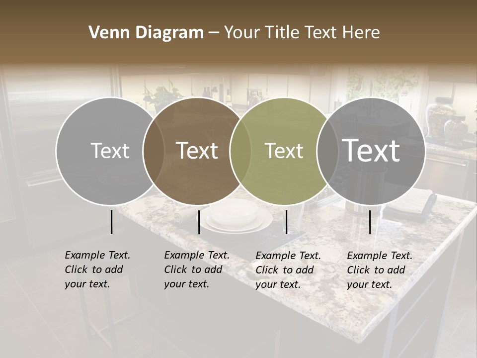 Modern Designer Kitchen With A Granite Island. PowerPoint Template