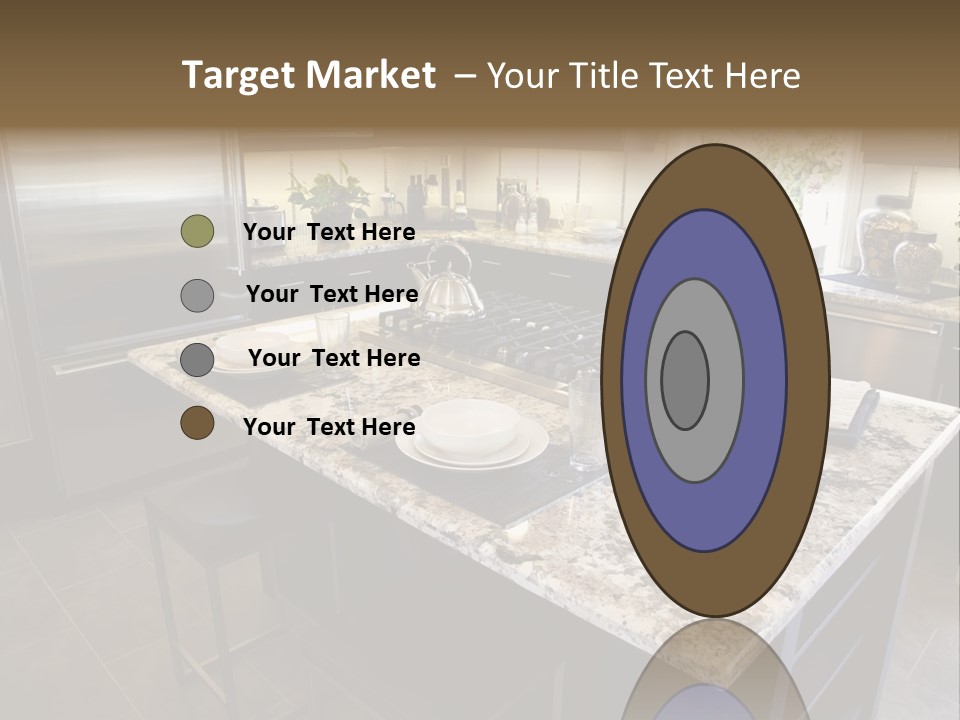 Modern Designer Kitchen With A Granite Island. PowerPoint Template