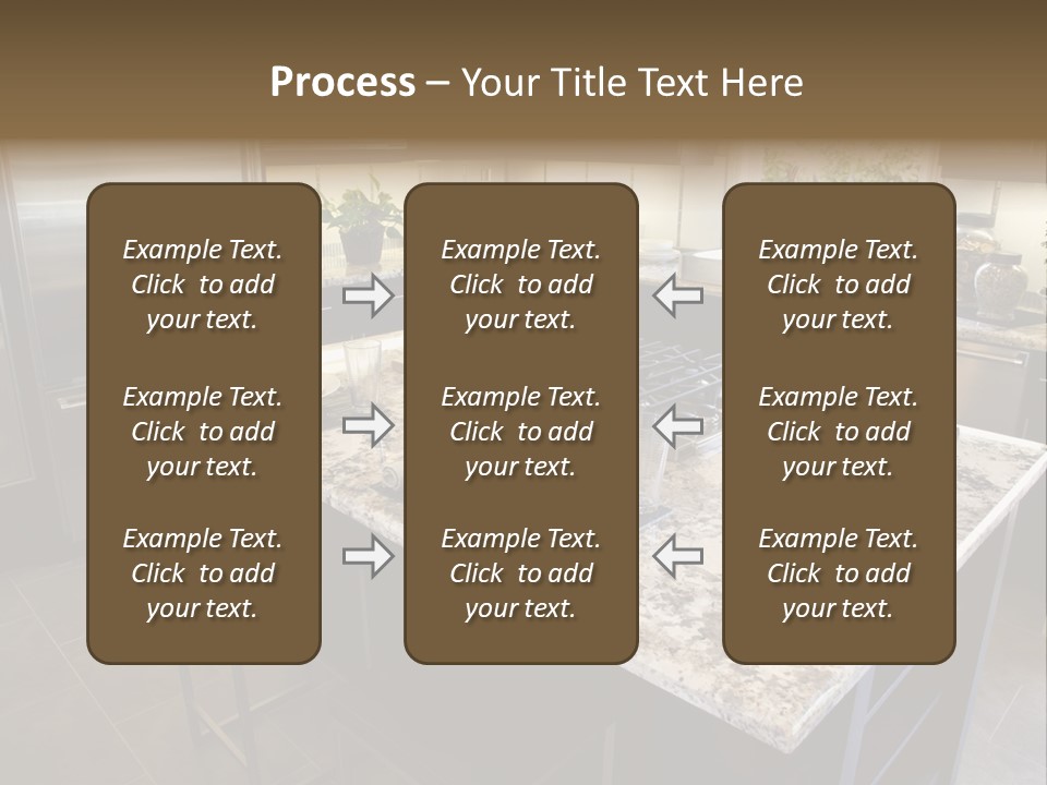Modern Designer Kitchen With A Granite Island. PowerPoint Template