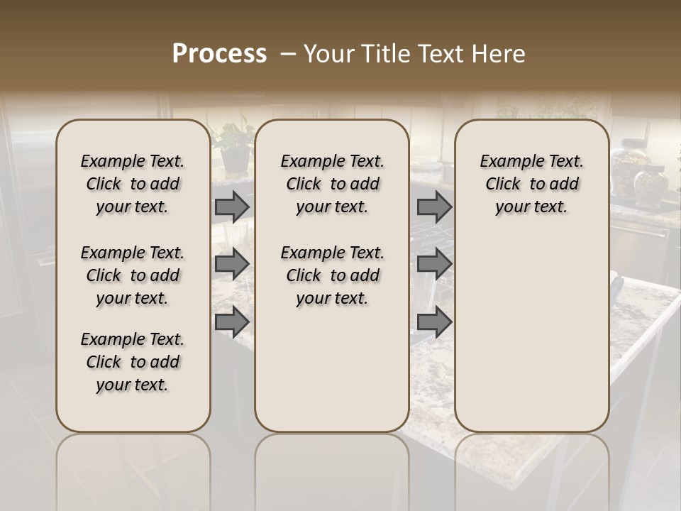 Modern Designer Kitchen With A Granite Island. PowerPoint Template