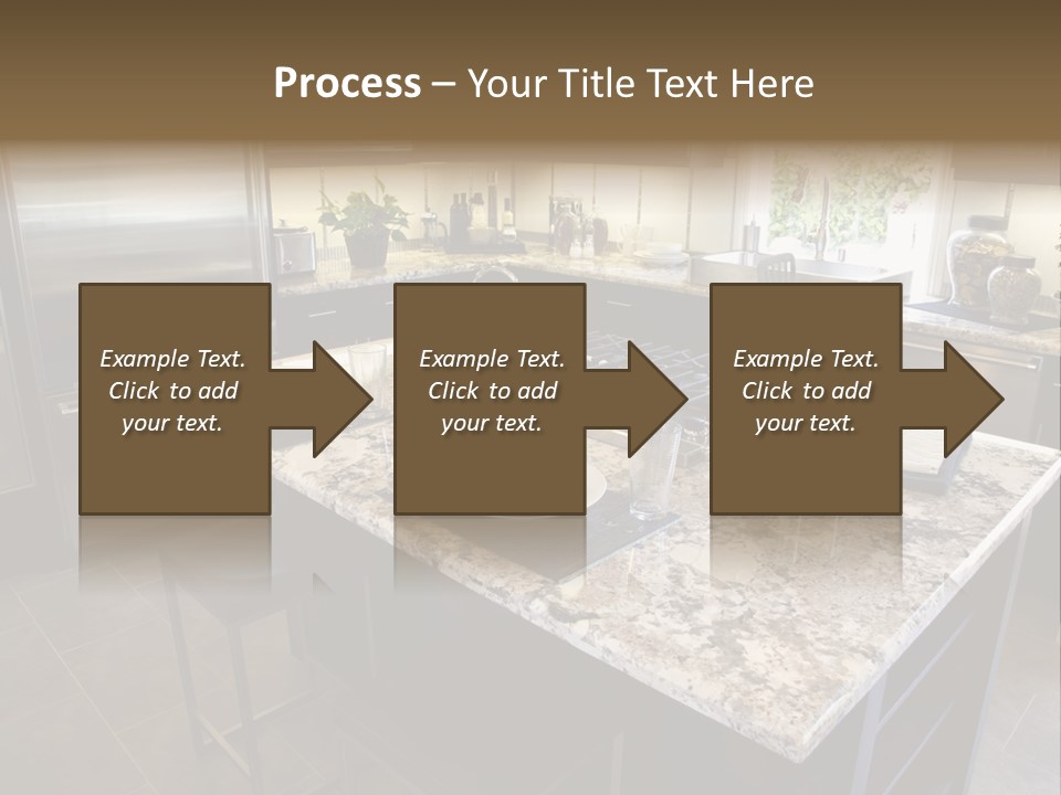 Modern Designer Kitchen With A Granite Island. PowerPoint Template
