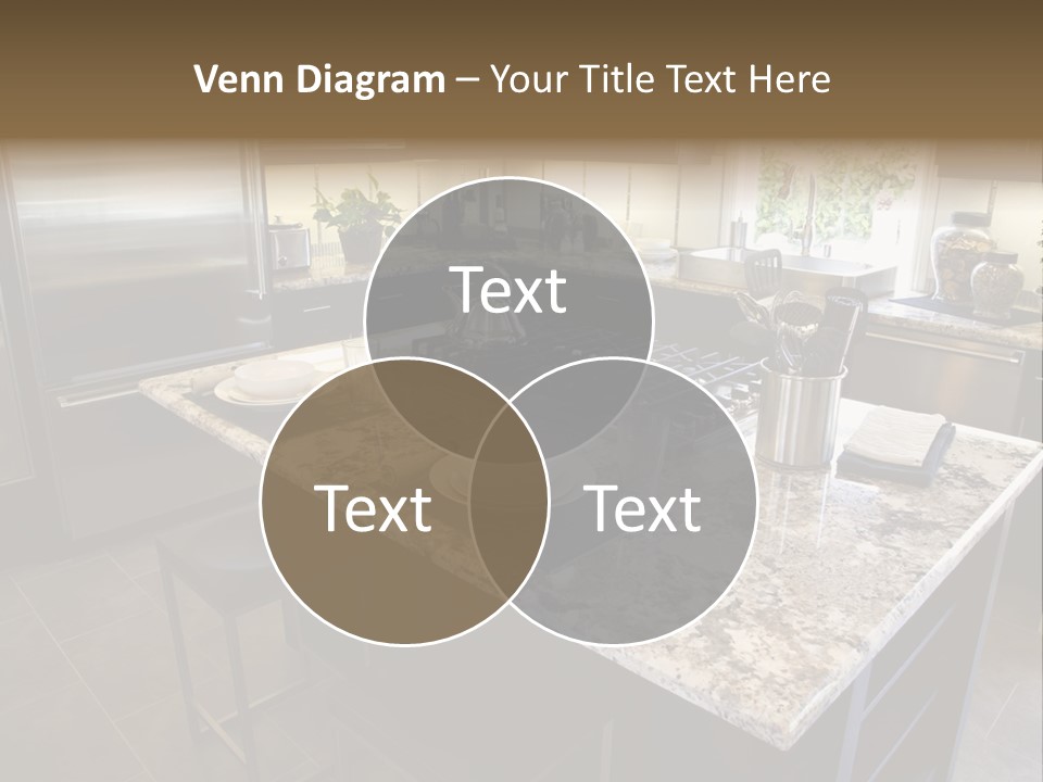 Modern Designer Kitchen With A Granite Island. PowerPoint Template