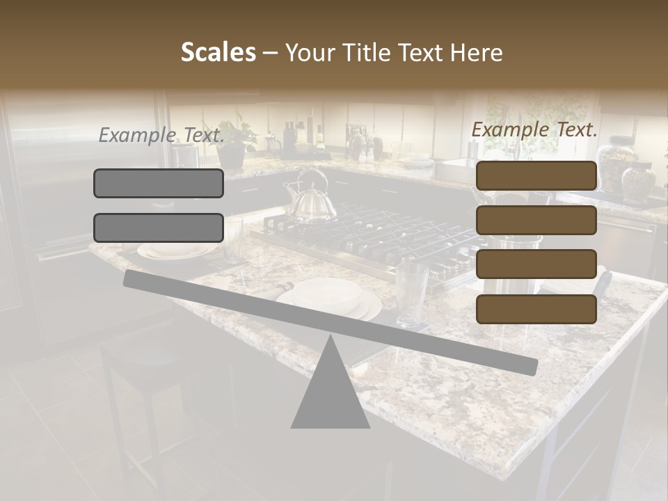 Modern Designer Kitchen With A Granite Island. PowerPoint Template