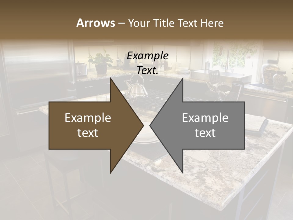 Modern Designer Kitchen With A Granite Island. PowerPoint Template