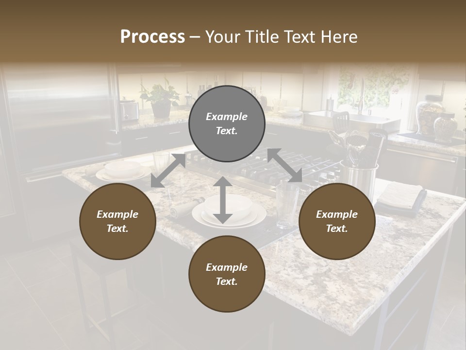 Modern Designer Kitchen With A Granite Island. PowerPoint Template