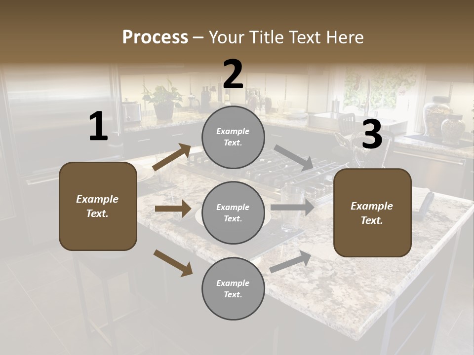 Modern Designer Kitchen With A Granite Island. PowerPoint Template