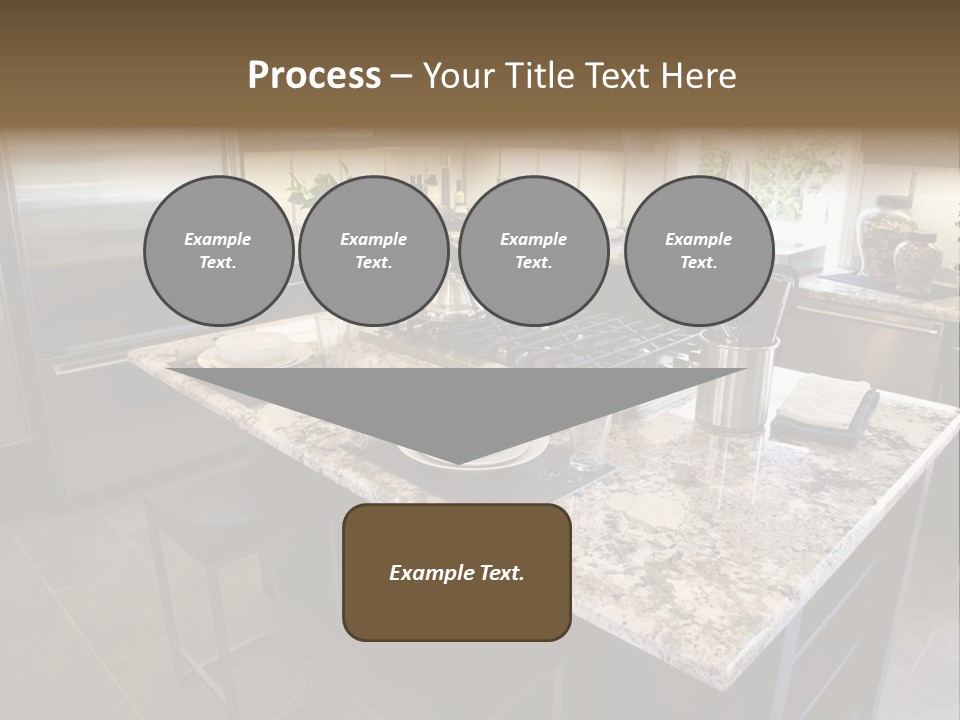 Modern Designer Kitchen With A Granite Island. PowerPoint Template