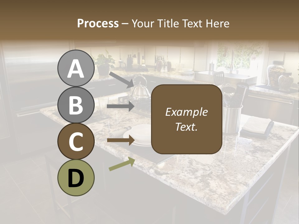 Modern Designer Kitchen With A Granite Island. PowerPoint Template