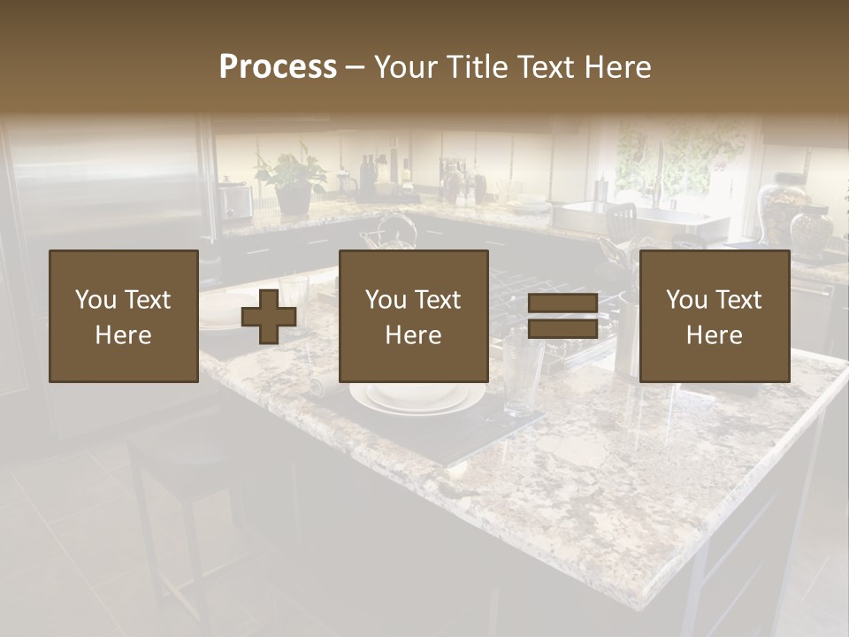 Modern Designer Kitchen With A Granite Island. PowerPoint Template