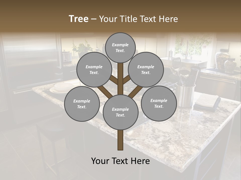 Modern Designer Kitchen With A Granite Island. PowerPoint Template