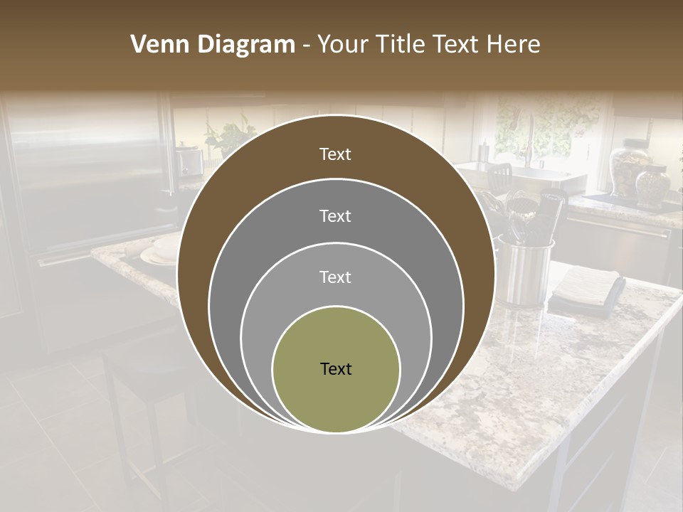 Modern Designer Kitchen With A Granite Island. PowerPoint Template