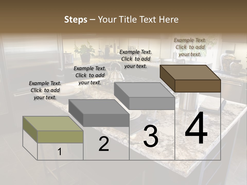 Modern Designer Kitchen With A Granite Island. PowerPoint Template