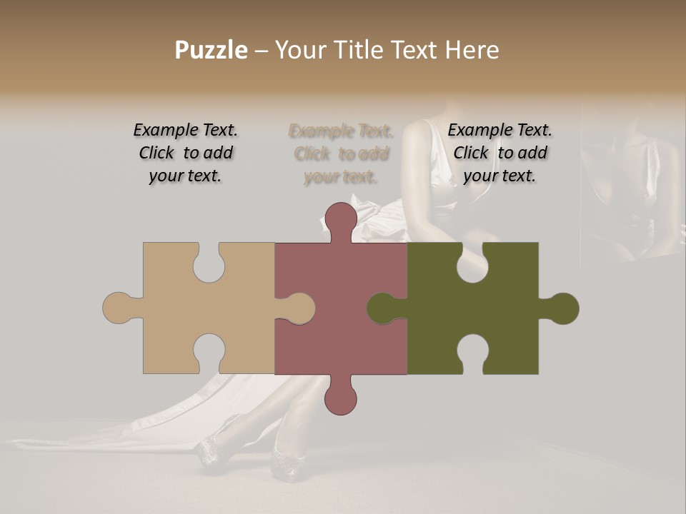 Sitting Beautiful Woman Beside Mirror PowerPoint Template