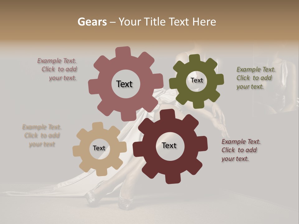 Sitting Beautiful Woman Beside Mirror PowerPoint Template