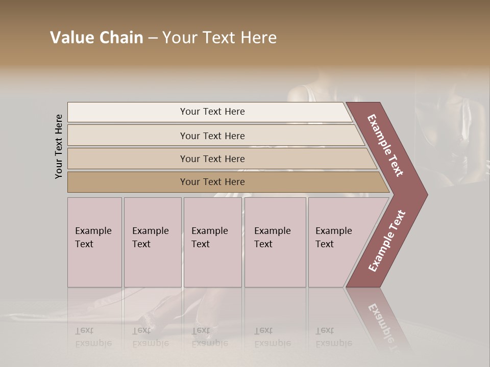 Sitting Beautiful Woman Beside Mirror PowerPoint Template