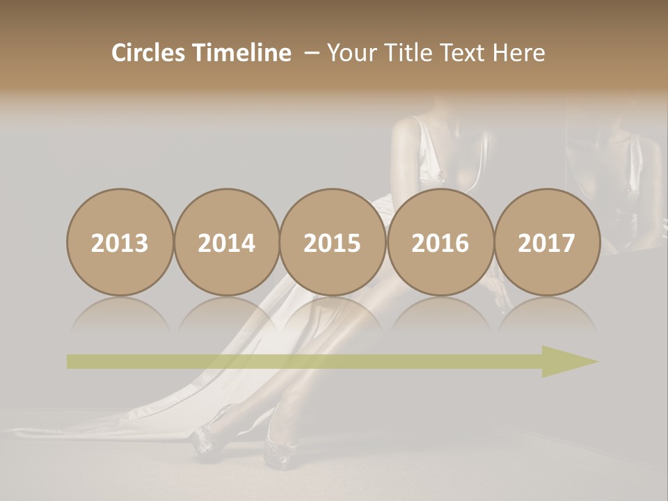 Sitting Beautiful Woman Beside Mirror PowerPoint Template