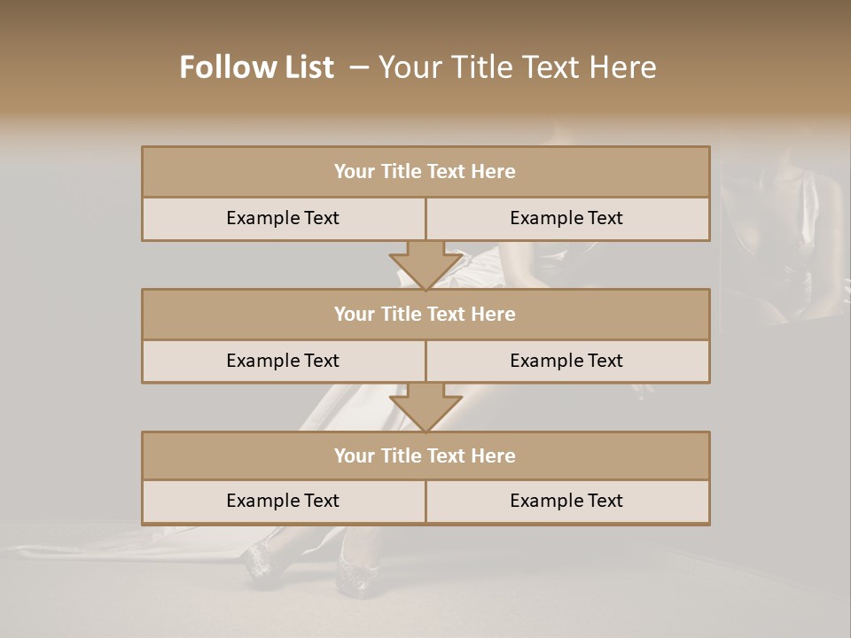 Sitting Beautiful Woman Beside Mirror PowerPoint Template