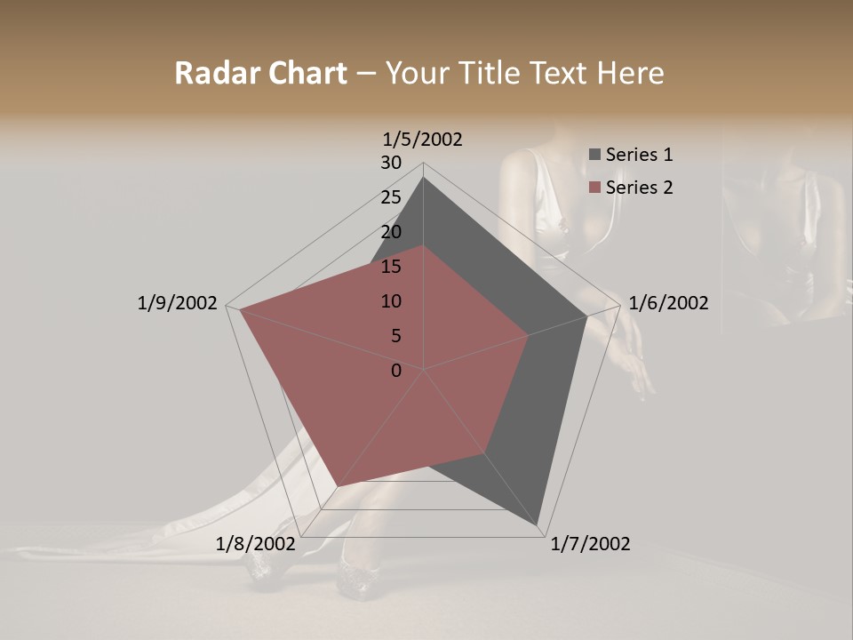 Sitting Beautiful Woman Beside Mirror PowerPoint Template