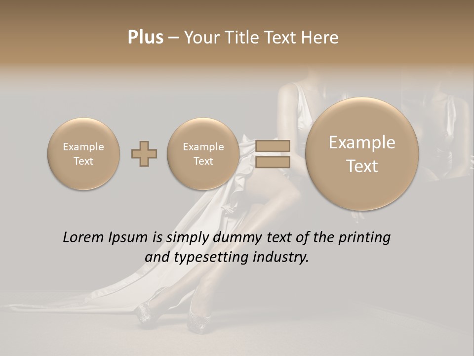 Sitting Beautiful Woman Beside Mirror PowerPoint Template