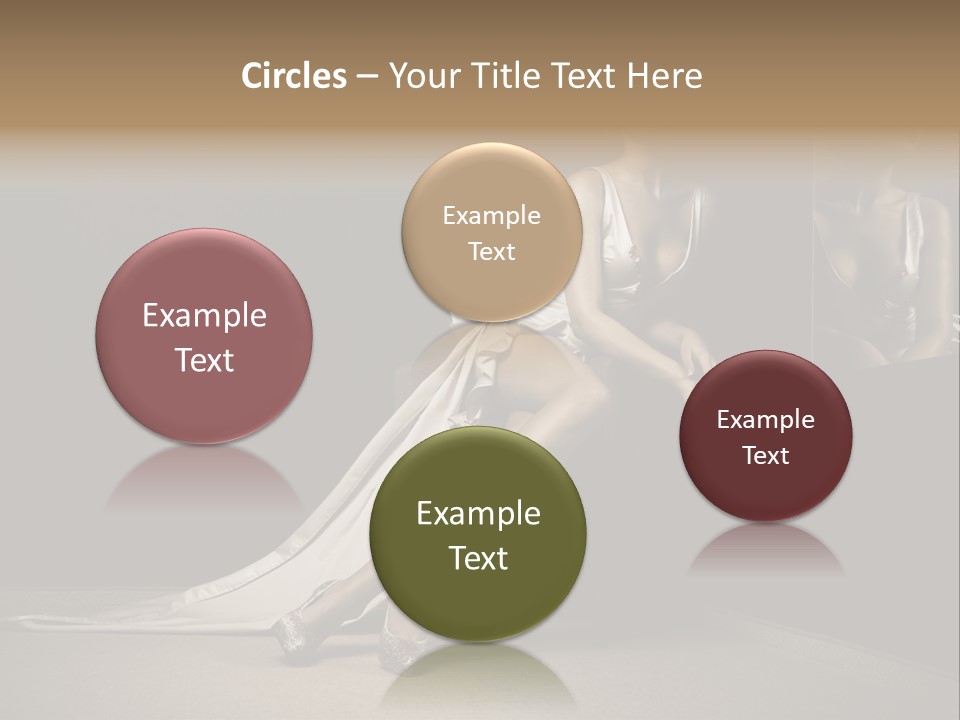 Sitting Beautiful Woman Beside Mirror PowerPoint Template