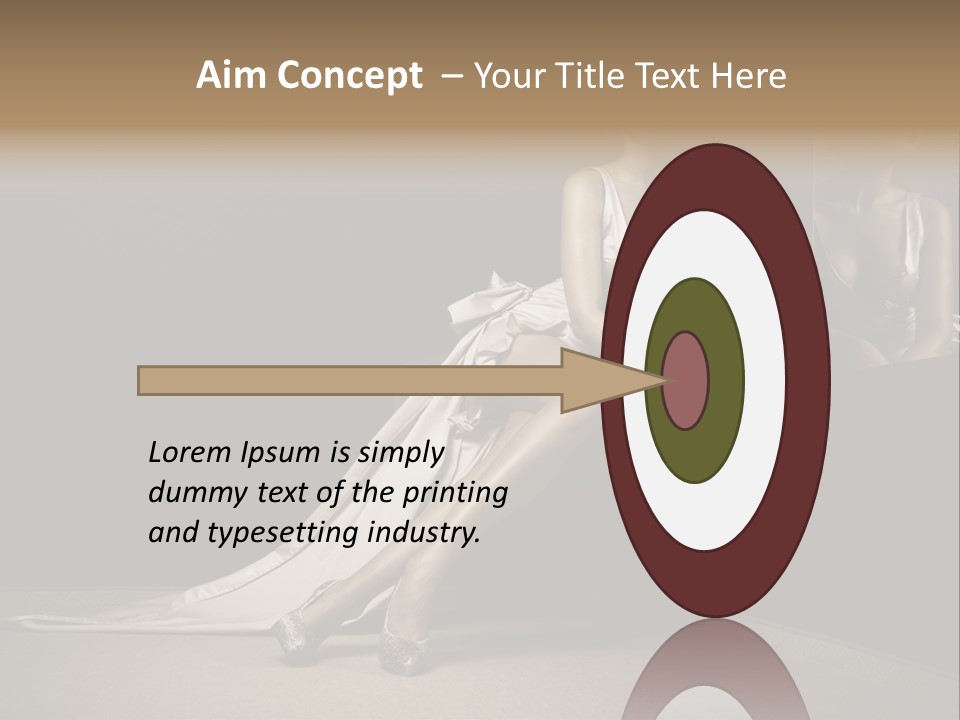 Sitting Beautiful Woman Beside Mirror PowerPoint Template